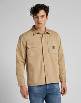 Męska Koszula Materiałowa Lee Box Pocket Overshirt Service Sand L68LQPOY 112117194