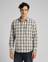 Męska Koszula Materiałowa Lee Worker Shirt Service Sand L68HKLOY 112117135