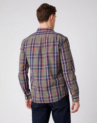 MĘSKA KOSZULA MATERIAŁOWA WRANGLER LS 1PKT SHIRT DUSTY OLIVE W5A14MX45 112141415