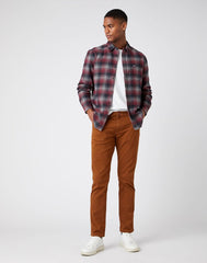 MĘSKA KOSZULA MATERIAŁOWA WRANGLER LS 1PKT SHIRT TAWNY PORT W5A13BX7O 112141408