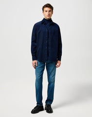 Męska Koszula Wrangler 1 Pkt Corduroy Shirt Navy 112371527