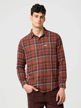 Meska Koszula Wrangler 1 Pkt Flannel Shirt Fired Brick 112371430