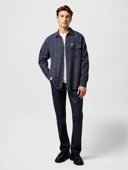 Męska Koszula Wrangler 1 Pkt Flannel Shirt Midnight Grey 112371523