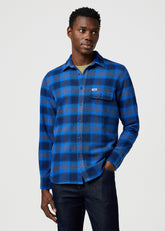 Meska Koszula Wrangler 1 Pkt Indigo Shirt Icy 112371524