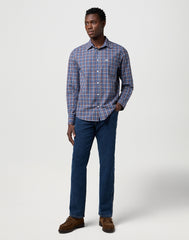 Męska Koszula Wrangler 1 Pkt Poplin Shirt Dark Blue 112371403