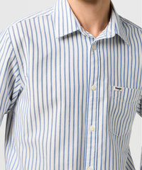 Meska Koszula Wrangler 1 Pkt Shirt Blue Oxford 112372981