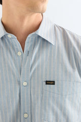 Męska Koszula Wrangler 1 Pkt Shirt Blue Stripe 112378486
