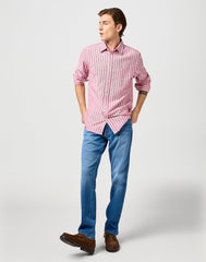 Meska Koszula Wrangler 1 Pkt Shirt Red Oxford 112362540