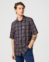 Koszula Męska Wrangler SS 1 Pkt Shirt Raw Umber Indigo 112362734