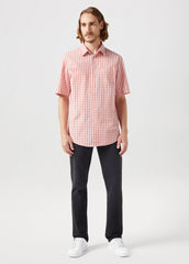 Meska Koszula Wrangler Ss 1 Pkt Shirt Red 112350569