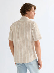 MESKA KOSZULA WRANGLER SS SHIRT BROWN WHITE 112378581