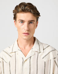 Meska Koszula Wrangler Ss W Resort Shirt Natural Stripe 112362750