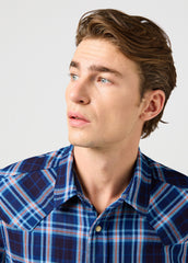 Meska Koszula Wrangler Ss Western Shirt Flamingo Indigo 112362947