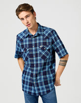 Męska Koszula Wrangler SS Western Shirt Latigo Indigo 112362899