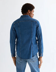 Męska Koszula Jeansowa Wrangler Wrange Shirt Harbor Blue 112377969