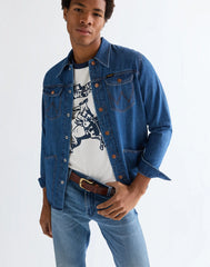 Męska Koszula Jeansowa Wrangler Wrange Shirt Harbor Blue 112377969