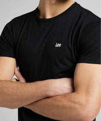 Męska Koszulka Lee Dwupak Crew Biały/Czarny 112142479