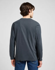 Męska Koszulka Lonsleeve Lee LS Patch Logo Tee Washed Black 112370500