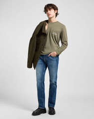 MĘSKA KOSZULKA LEE LS POCKET LOGO TEE MERCANTILE GREEN 112370436