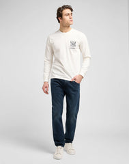 Męska Koszulka Longsleeve Lee LS Tee Ecru 112373176