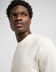 Męska Koszulka Lee LS Waffle Tee Ecru 112371661