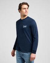 T-Shirt Męski Longsleeve Lee LS Wobbly Lee Tee Rivet Navy 112372359