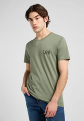 Męska Koszulka Lee Medium Wobbly Lee Tee Olive Stone 112370505
