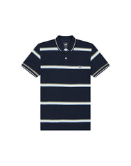 Męska Koszulka Lee Pique Polo Lime Ice Navy Stripe 112376485