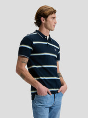 Męska Koszulka Lee Pique Polo Lime Ice Navy Stripe 112376485