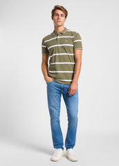 Meska Koszulka Lee Pique Polo Mercantile Green Stripe 112363858
