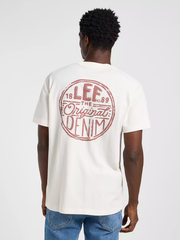 MĘSKA KOSZULKA LEE REGULAR LOGO TEE ECRU 112364552