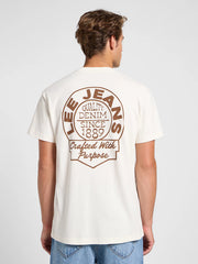Meska Koszulka Lee Relaxed Tee Ecru 112364544
