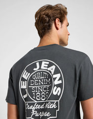 Męska Koszulka Lee Relaxed Tee Washed Black 112364545