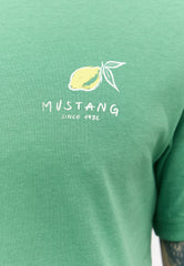 Męska Koszulka Mustang Austin T-Shirt Logo Deep Grass Green 1015072 6333