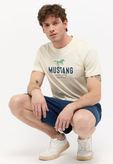 Męska Koszulka Mustang Austin T-shirt Logo Light Gray 1015059 3003