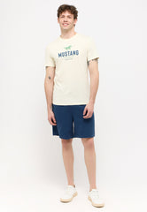 Męska Koszulka Mustang Austin T-shirt Logo Light Gray 1015059 3003