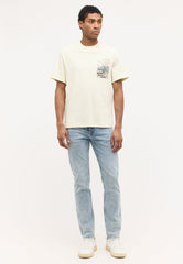 Męska Koszulka Mustang Austin T-Shirt Nadruk Light Gray 1015076 3003