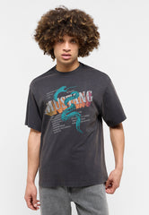 Męska Koszulka Mustang T-shirt Akron Jet Black 1015658 4188