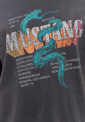 Męska Koszulka Mustang T-shirt Akron Jet Black 1015658 4188