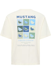 Męska Koszulka Mustang T-shirt Alvarado Whisper White 1014932 2013