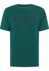 Męska Koszulka Mustang T-shirt Logo Nadruk Alex C Print June Bug 1014445 6485