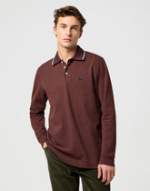 Meska Koszulka Polo Wrangler Ls Polo Shirt Mahogany 112371508