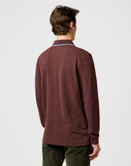 MESKA KOSZULKA POLO WRANGLER LS POLO SHIRT MAHOGANY 112371508