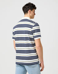 Meska Koszulka Polo Wrangler Stripe Polo Shirt Worn White 112371509