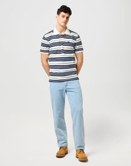 Meska Koszulka Polo Wrangler Stripe Polo Shirt Worn White 112371509
