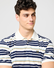 Męska Koszula Polo Wrangler Stripe Polo Shirt Worn White 112371509