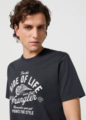 MESKA KOSZULKA WRANGLER AMERICANA TEE FADED BLACK 112362790
