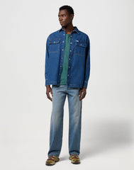 Meska Koszulka Wrangler Embroidery Tee Bistro Green 112371491