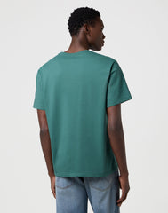 Meska Koszulka Wrangler Embroidery Tee Bistro Green 112371491
