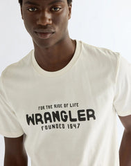MĘSKA KOSZULKA WRANGLER GRAPHIC TEE WORN WHITE 112387013